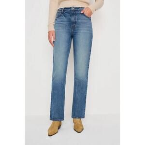 Reformation Women's Denim Jax Stretch High Rise Straight Leg Jeans Blue‎ Size 26